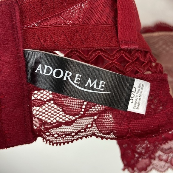 Adore Me Verana Unlined Bra Red Lace Size 36D - Picture 11 of 14